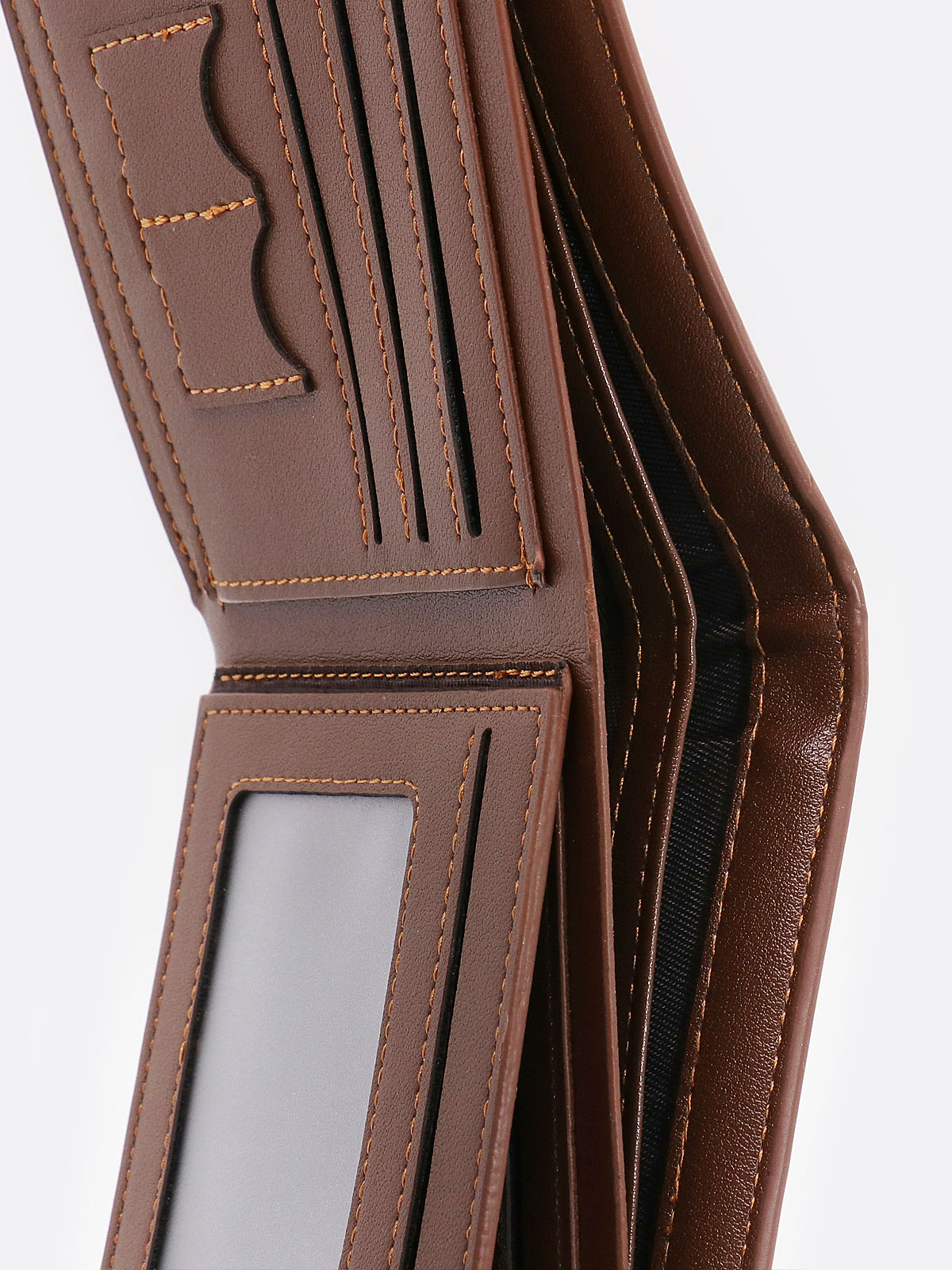 Personalized Photo Men's Leather Trifold Wallet Brown
